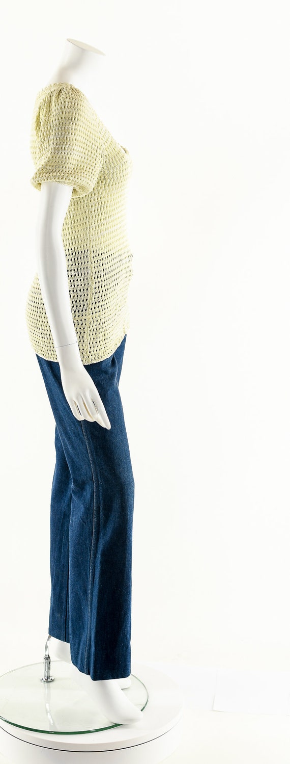 Hand Crochet Top,Hand Knit Peplum Blouse,60s Croc… - image 5