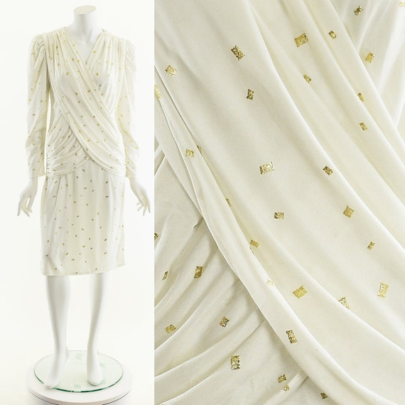 Grecian Goddess Dress,Champagne Speckled Dress,Wh… - image 2