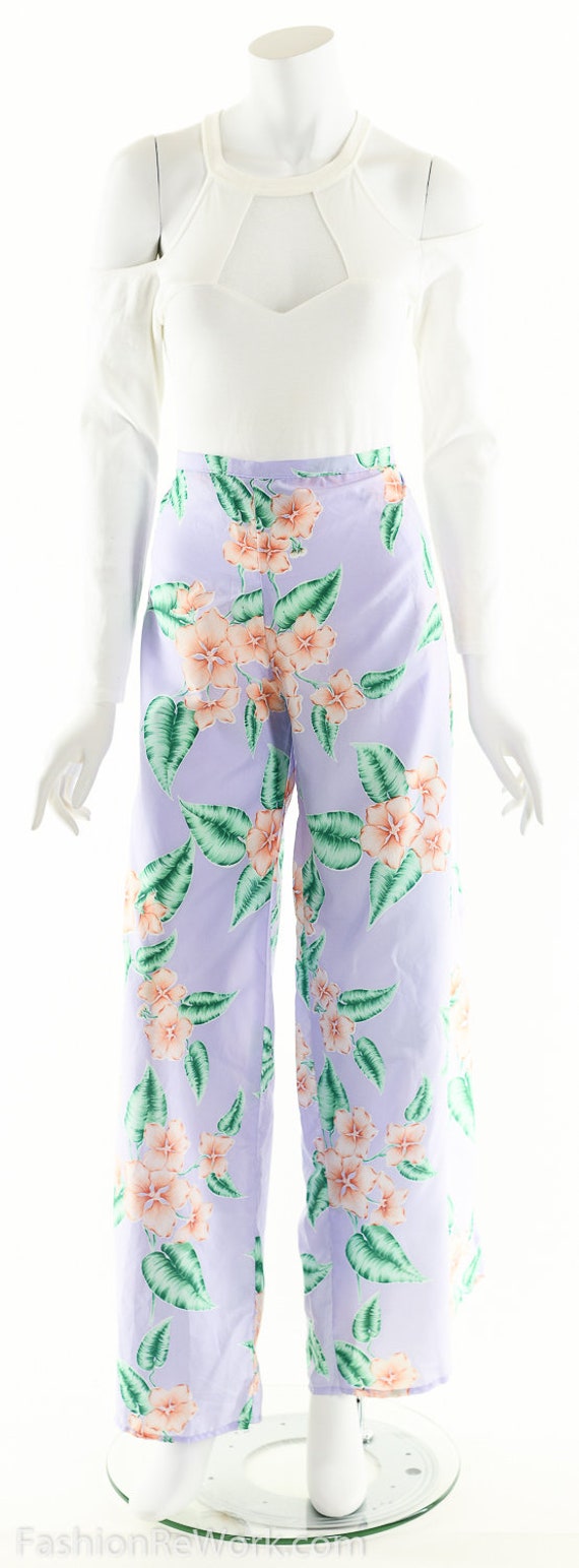 Tropical Wrap Pants, Vintage Lavender Pants, Hibi… - image 7