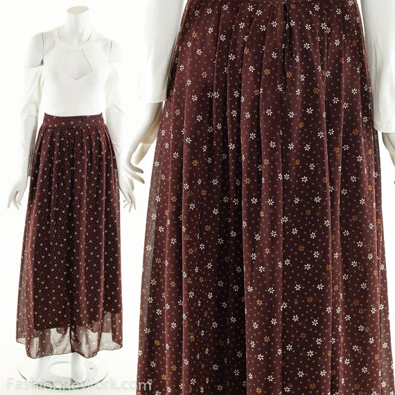 Boho Daisy Skirt, Bohemian Maxi Skirt, Micro Dais… - image 1