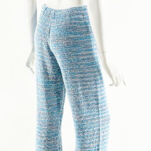 Space Dye Bell Bottoms,Vintage Bobbie Brooks Knit Pants,Boho Bell Bottoms,Baby Blue Flare Pants,Rainbow Knit Bellbottoms,Nubby Knit Pants image 6