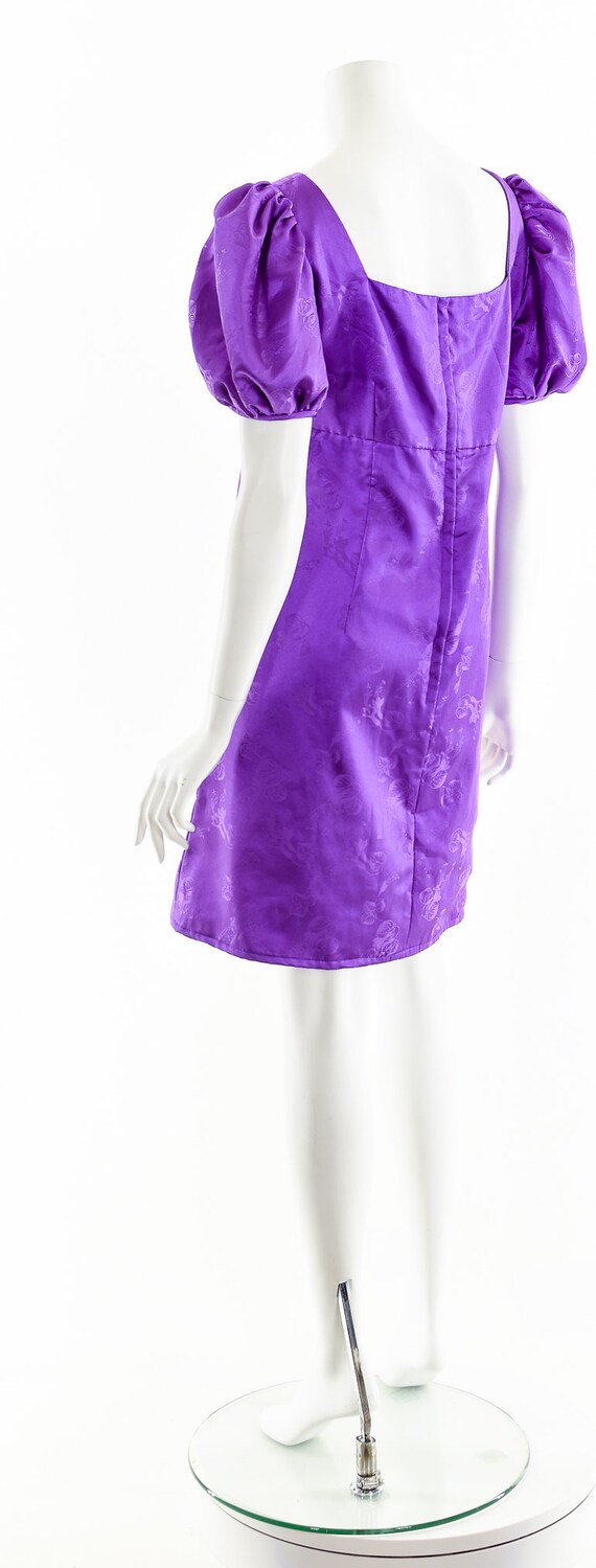 Purple Baby Doll Dress,Sexy Puff Sleeve Dress,Vin… - image 8