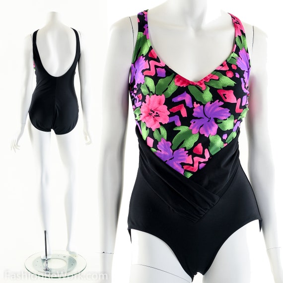 Neon Tropical Swimsuit,Vintage 80s Swimsuit,Tropi… - image 7