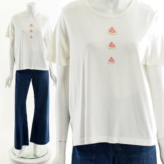 watermelon slice tee,fruit printed shirt,watermel… - image 1