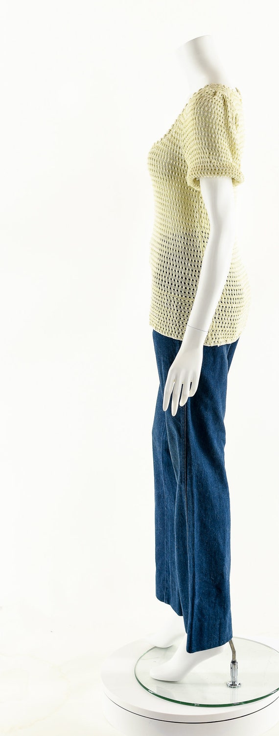 Hand Crochet Top,Hand Knit Peplum Blouse,60s Croc… - image 9