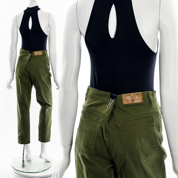 Olive Green High Waist Jeans - image 2