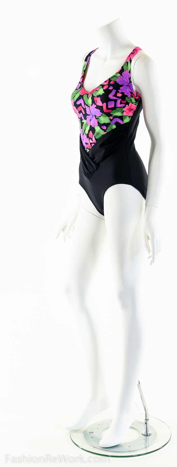 Neon Tropical Swimsuit,Vintage 80s Swimsuit,Tropi… - image 3