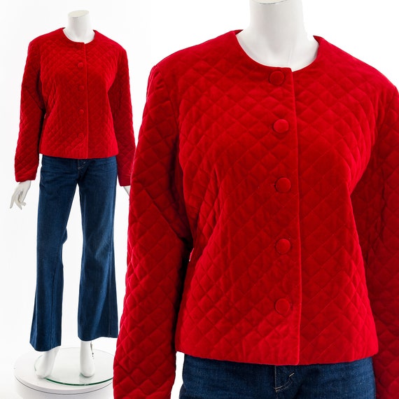 Red Velvet & Lace Ruffled Jacket main image 1