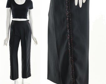 Jef Billings Tuxedo Pant,Beaded Tuxedo Pants,Vintage Tuxedo Pants,Magic Mike Pants, Rip Off Pants, Detachable Pants, Dirty Dancing Pants