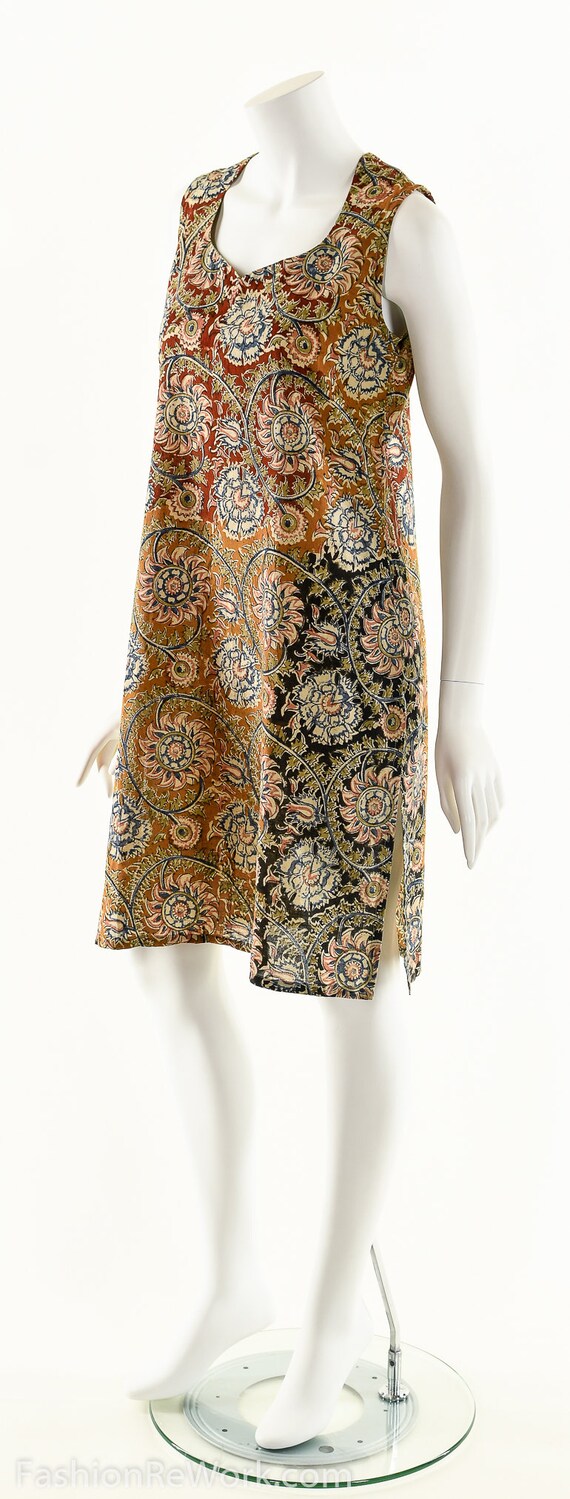 70s Boho Dress,Block Print Tent Dress,India Block… - image 8