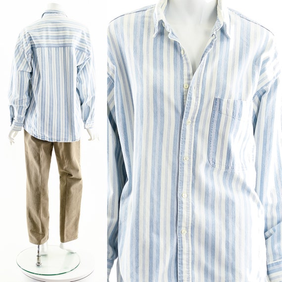 Striped Cotton Chambray Button Down - image 2