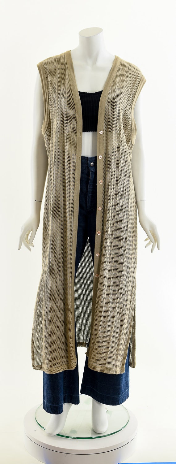 Minimal Knit Duster,Open Knit Cardigan,Vintage Sh… - image 4
