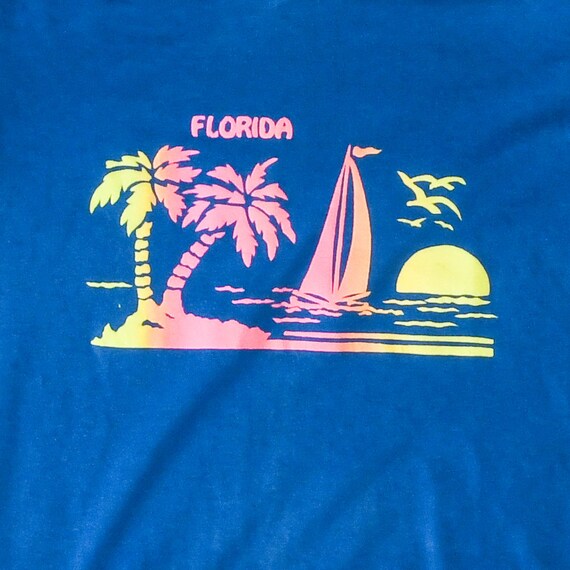 Florida Neon Tropical Beach Ringer Tee - image 5