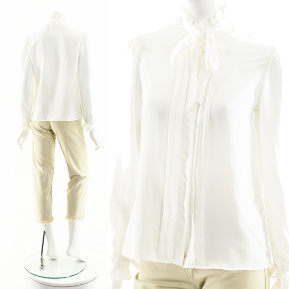 White French Blouse,Parisian Button Down Top,Jane… - image 3