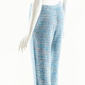 Space Dye Bell Bottoms,Vintage Bobbie Brooks Knit Pants,Boho Bell Bottoms,Baby Blue Flare Pants,Rainbow Knit Bellbottoms,Nubby Knit Pants image 8