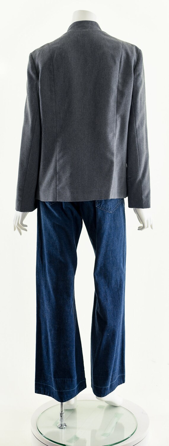 Gray Minimalistic Woolen Jacket - image 7