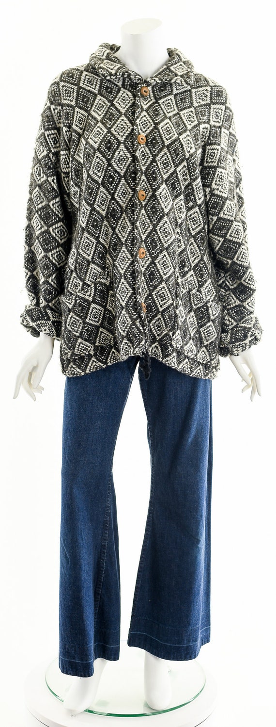 Diamond Alpaca Duster,Alpace Wool Sweater,Vintage… - image 4