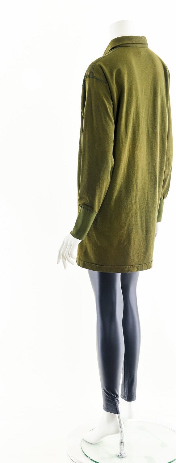 Army Green Cap Sleeve Collared V Neck Mini Dress