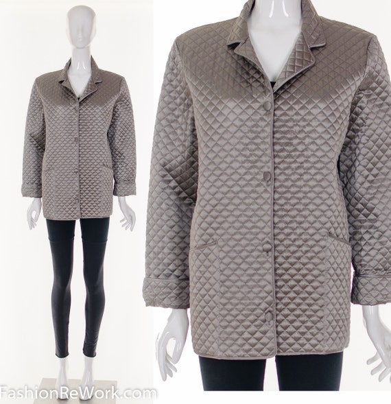 Vintage Italian Silk Quilted Jacket Silk Jacket Qu