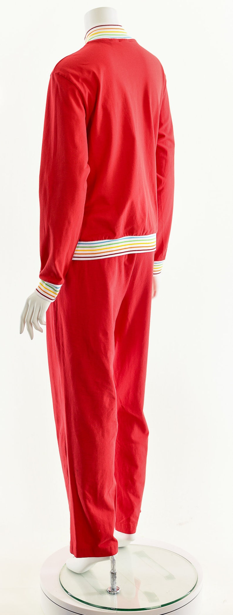 Red Rainbow Track Suit,Vintage Rainbow Jumpsuit,70s Inspired Two Piece,Juicy Couture Inspired,Juicy Couture Track Suit,Vintage Loungewear image 8