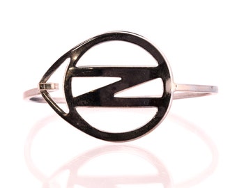Sterling Silver N Monogram Cuff Bracelet