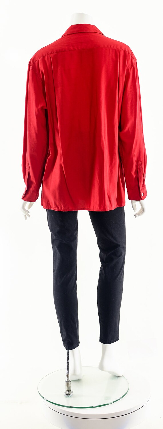 Red Button Down Blouse - image 7