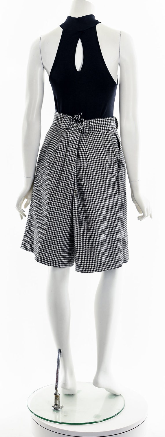 Hounds Tooth High Waisted Wool Tweed Shorts - image 7