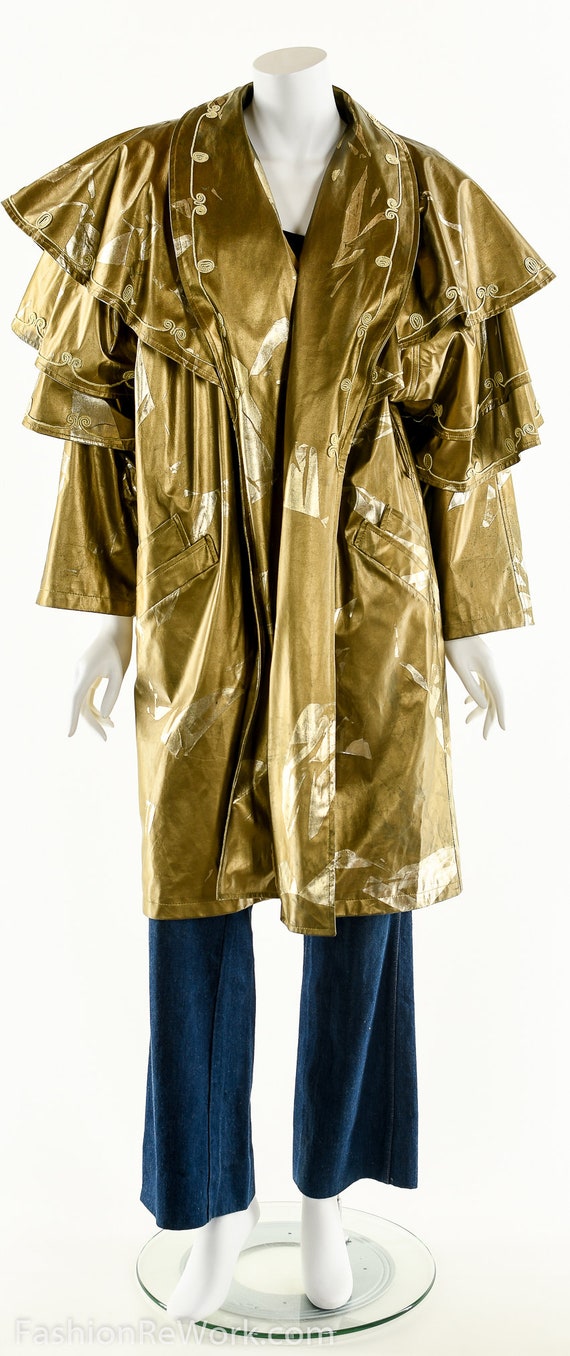 MATADOR Coat,Matador Inspired Raincoat,Bronze Gol… - image 8