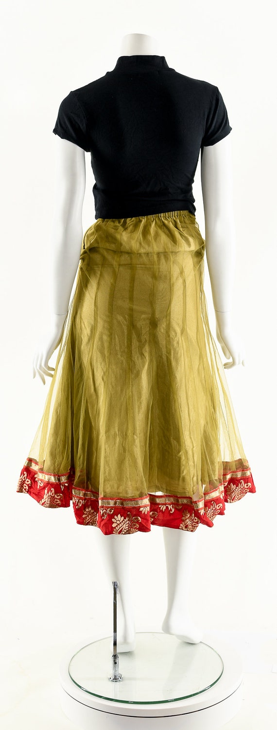 Bohemian Midi Skirt,Vintage Boho Skirt,Tulle Ethn… - image 7