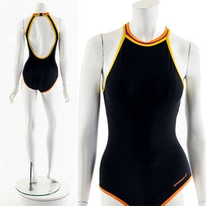 Black Cutout Halter Swimsuit 90s 00&#39;s
