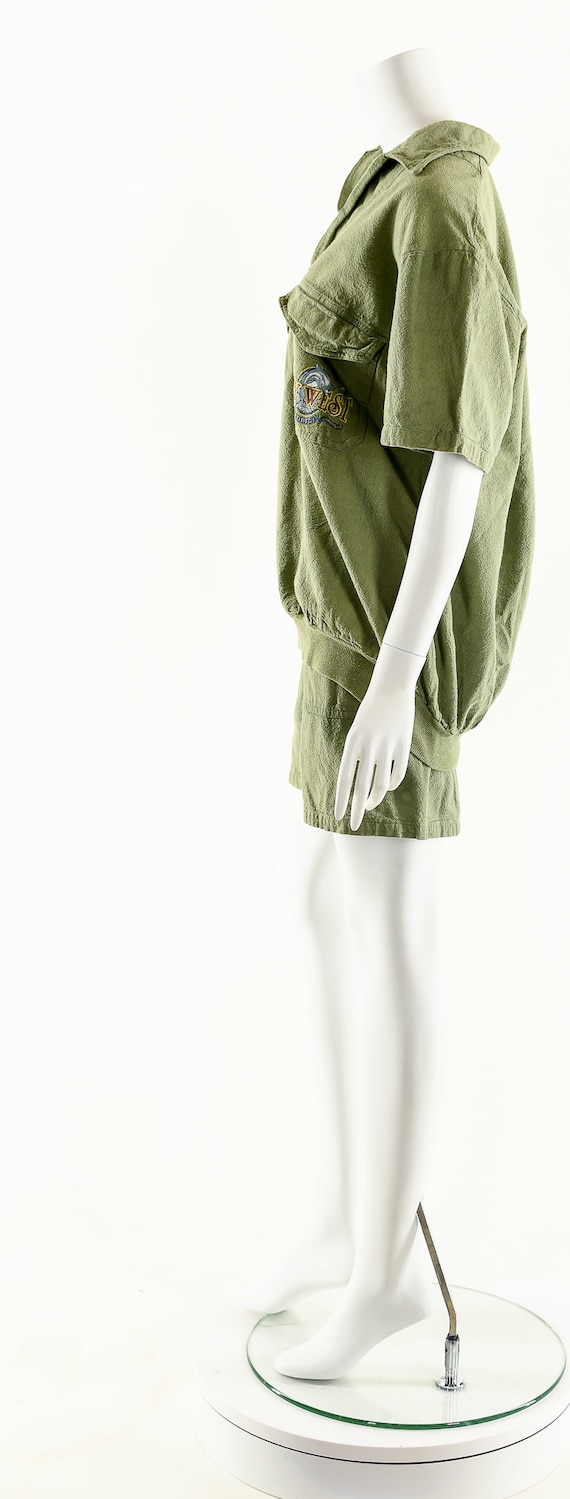 Minimalist Green Jumpsuit,Gauze Two Piece Set,Vin… - image 7