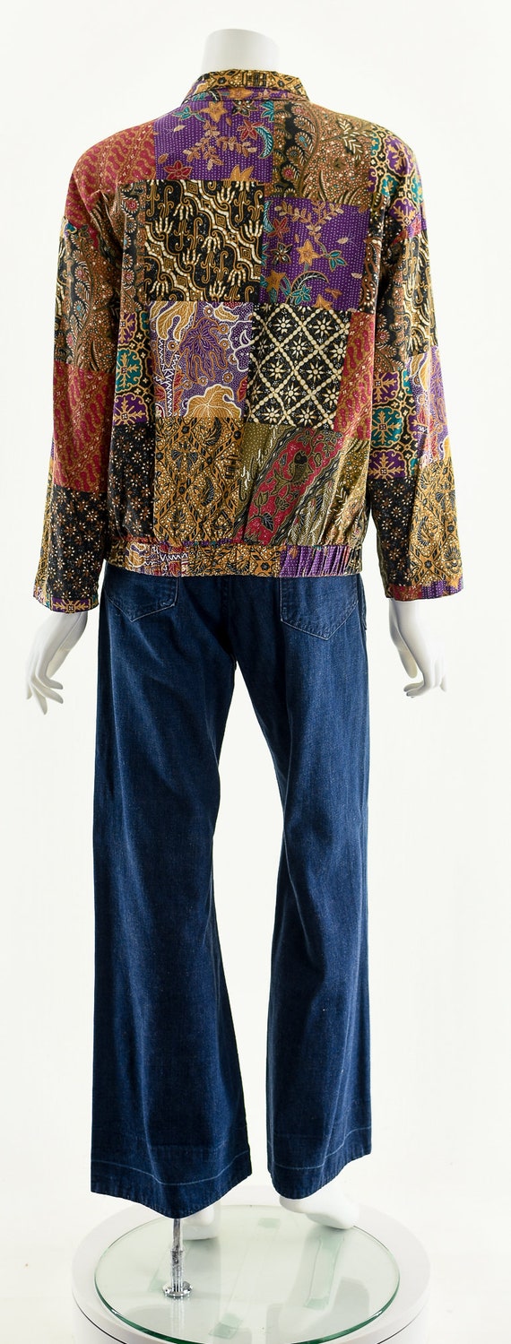 Rainbow Bohemian Patchwork Bomber Jacket - image 7