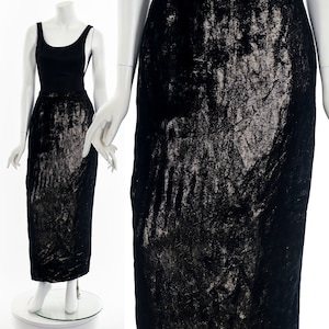 Bronze Velour Long Pencil Skirt