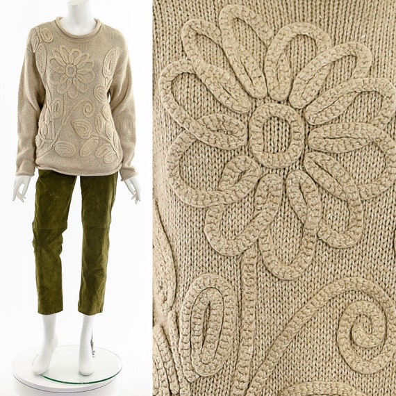 Daisy Knit Pullover Sweater