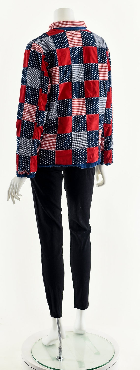 Vintage Patchwork Quilt Denim Jacket,Quilt Chorec… - image 9