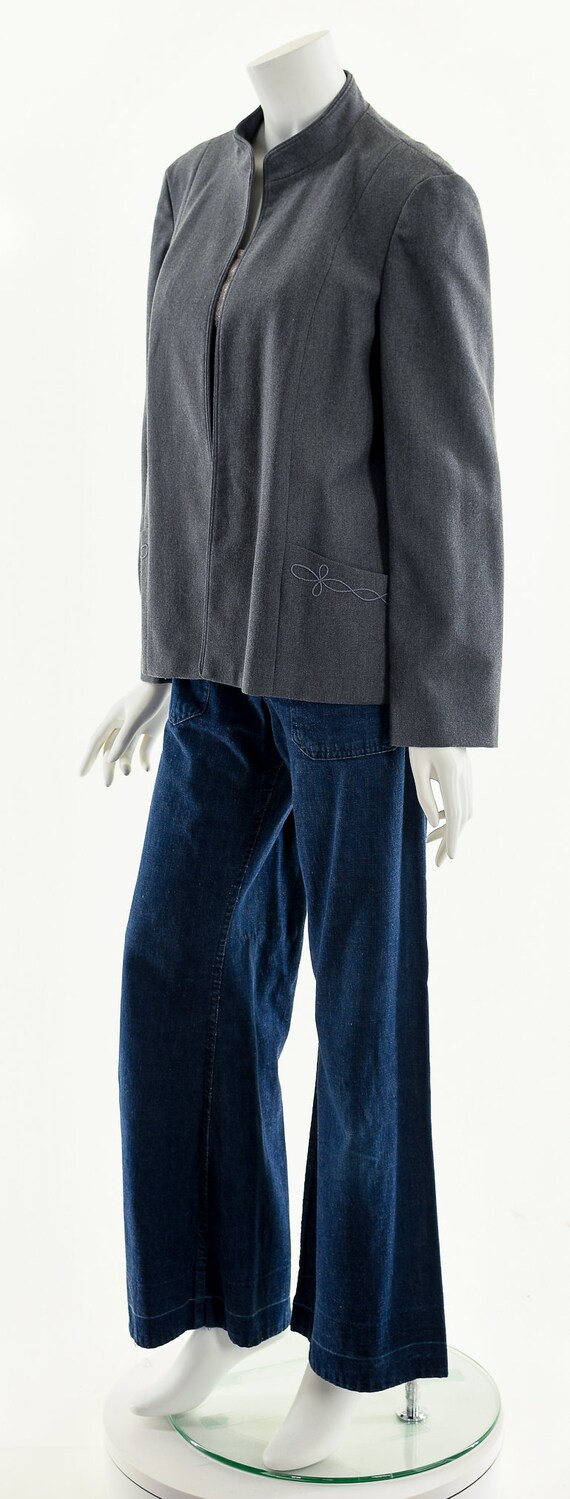 Gray Minimalistic Woolen Jacket - image 10