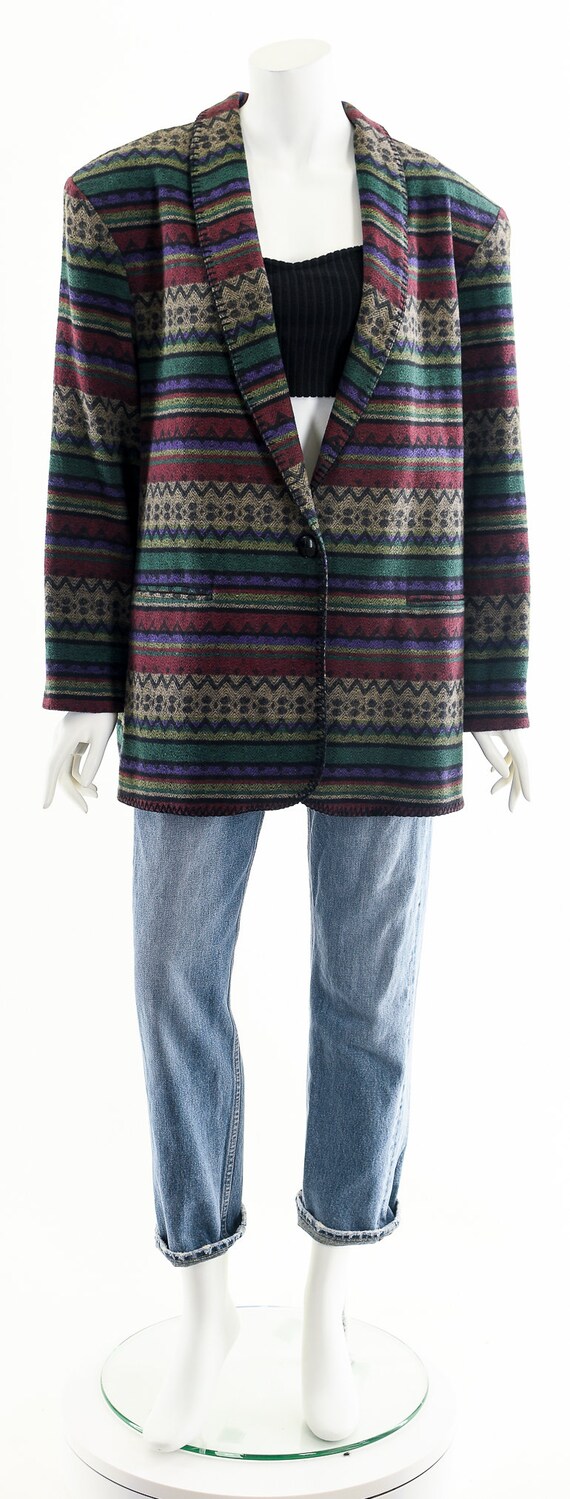 aztec wool blazer,southwest tribal blazer,Vintage sou… Gem
