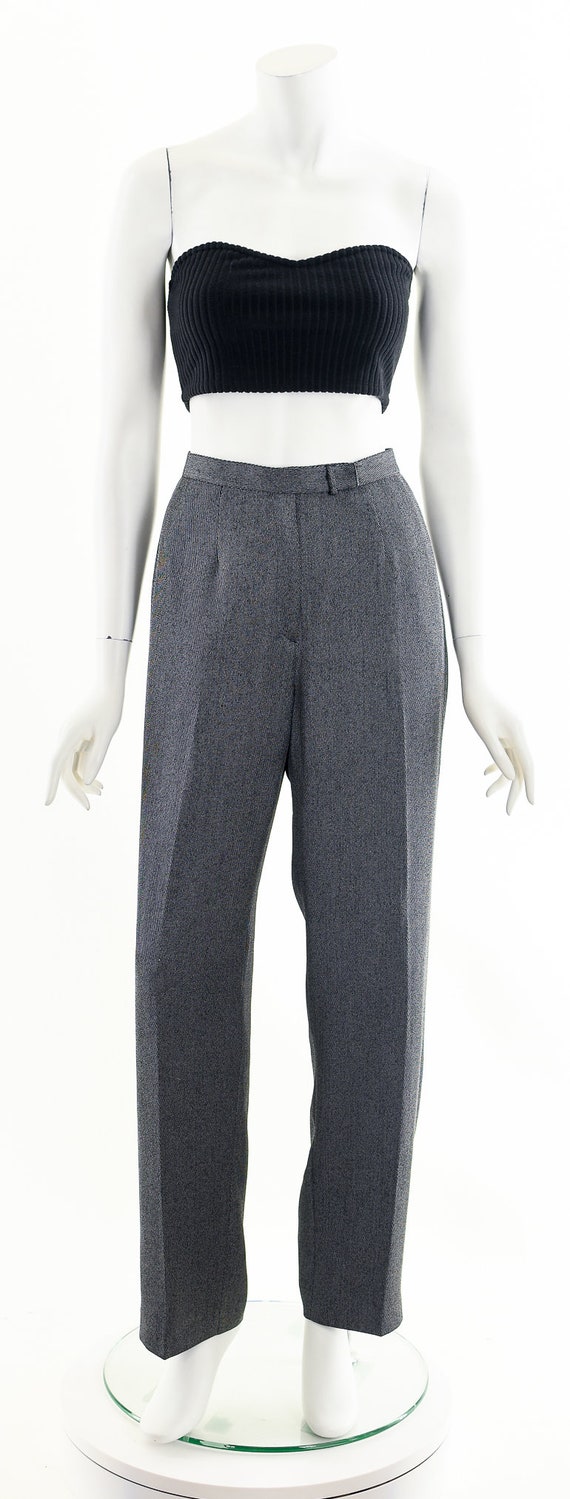 gray trousers, vintage gray pants, work pants, of… - image 4