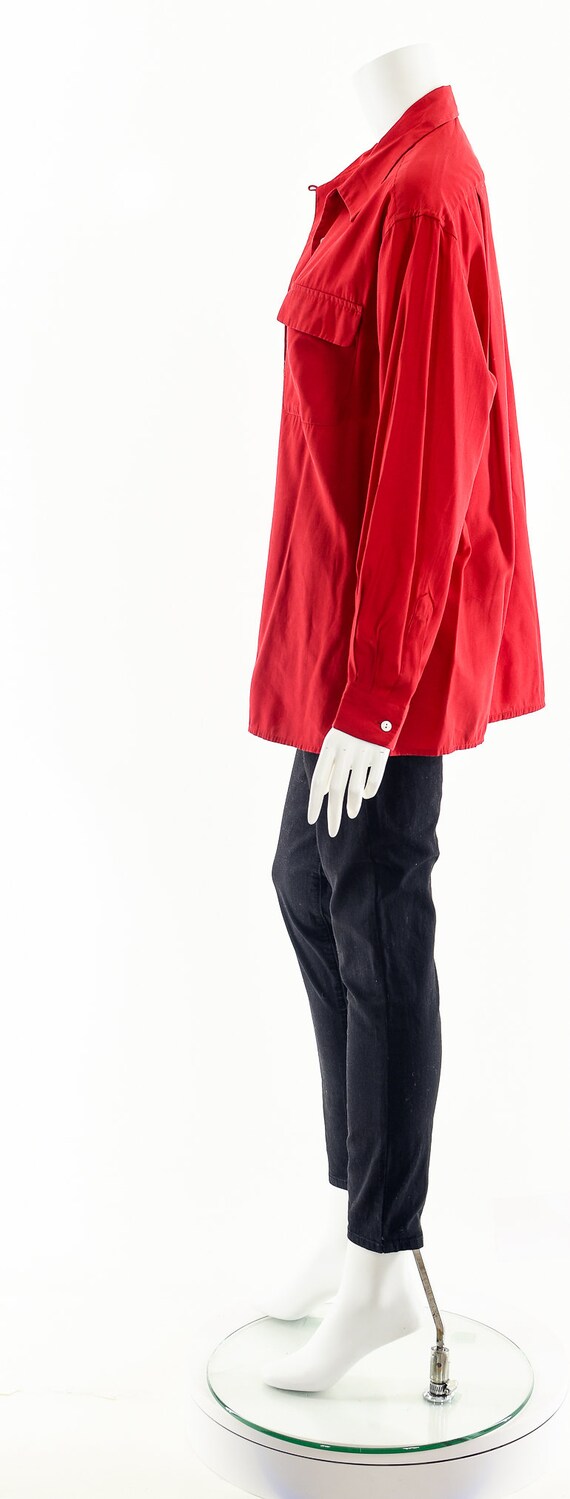 Red Button Down Blouse - image 9