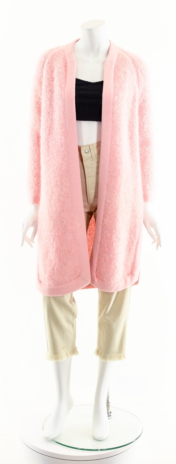 Pink Mohair Duster,60s Duster Cardigan,Textured S… - image 4
