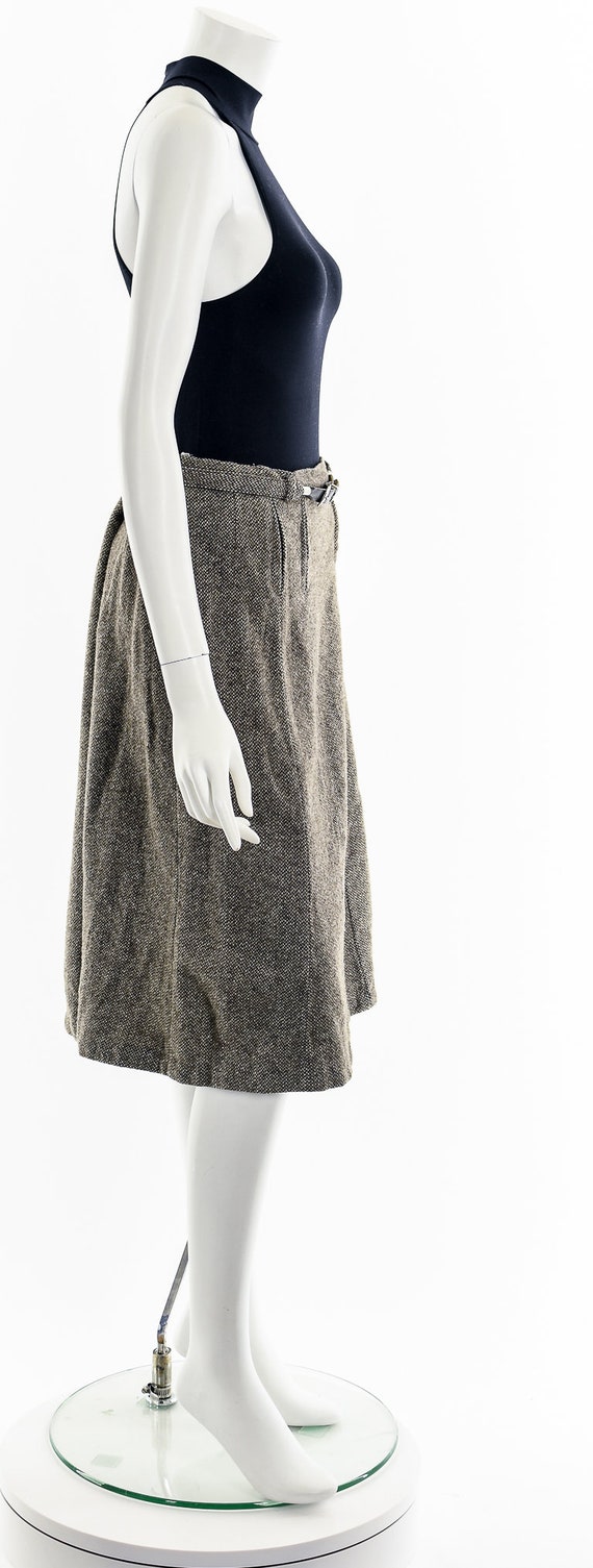 40's Brown + White Speckled Wool SKirt - image 5