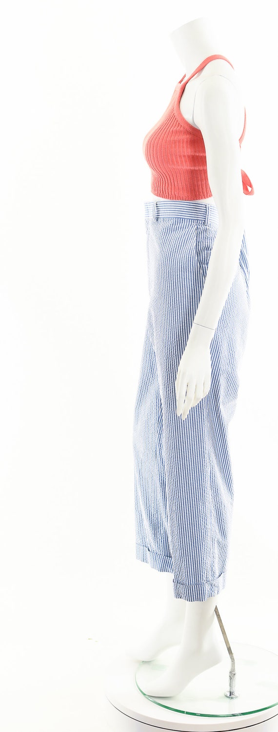 Blue Striped Pants,High Waisted Pants,Brooks Brot… - image 9