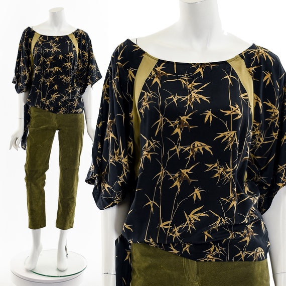 Bamboo Black Silk Blouse - image 1