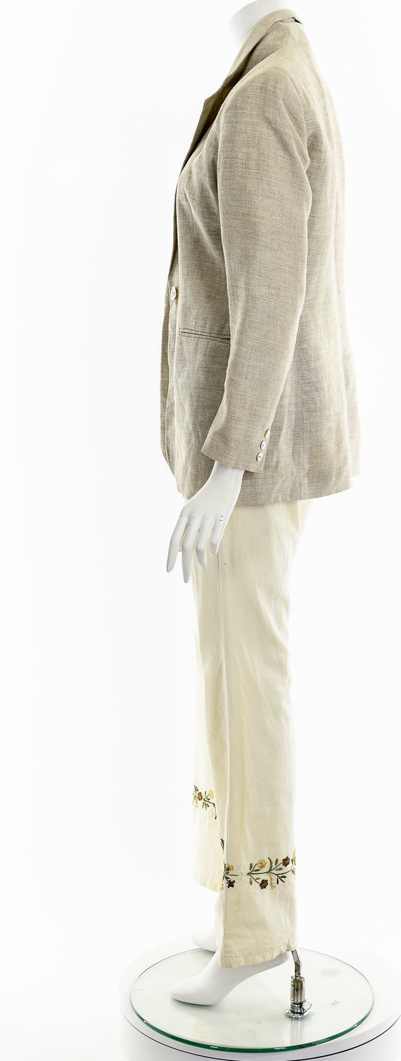 Beige Linen Suit Jacket - image 9