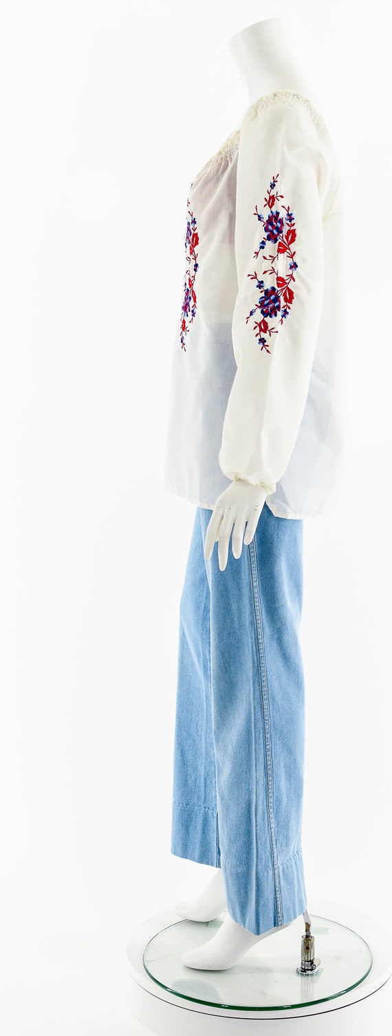 Hungarian Embroidered Bohemian Blouse - image 9