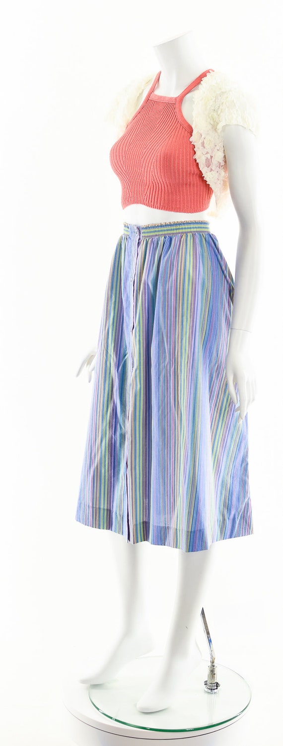 Pastel Striped Midi Skirt,Rainbow Pastel Skirt,Vi… - image 9