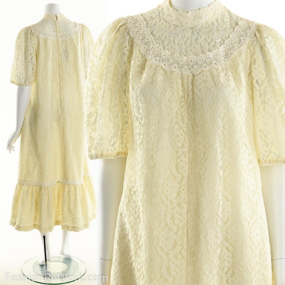 Victorian Inspired Dress,Lace Prairie Dress,Vintag
