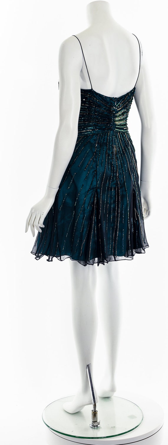 Moody Blue Sequin Silk Dress - image 8