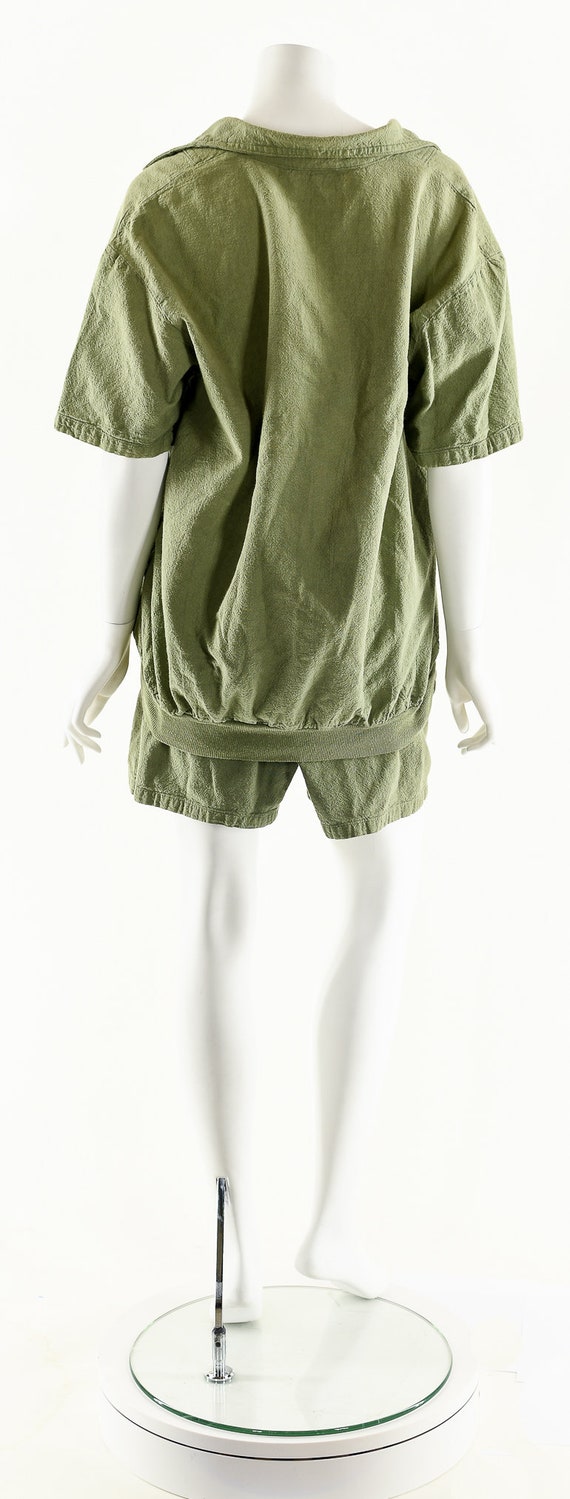 Minimalist Green Jumpsuit,Gauze Two Piece Set,Vin… - image 6
