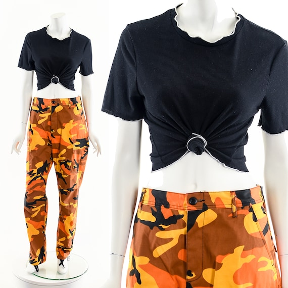 Oranje Camo Cargo Broek Neon Oranje Camo Broek Militair - Etsy Nederland